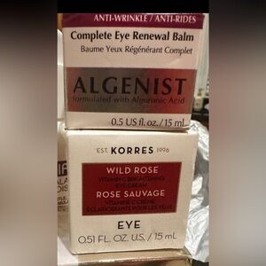 New Korres AND Algenist Eye Cream lot of 2 creams BOTH full size new in box